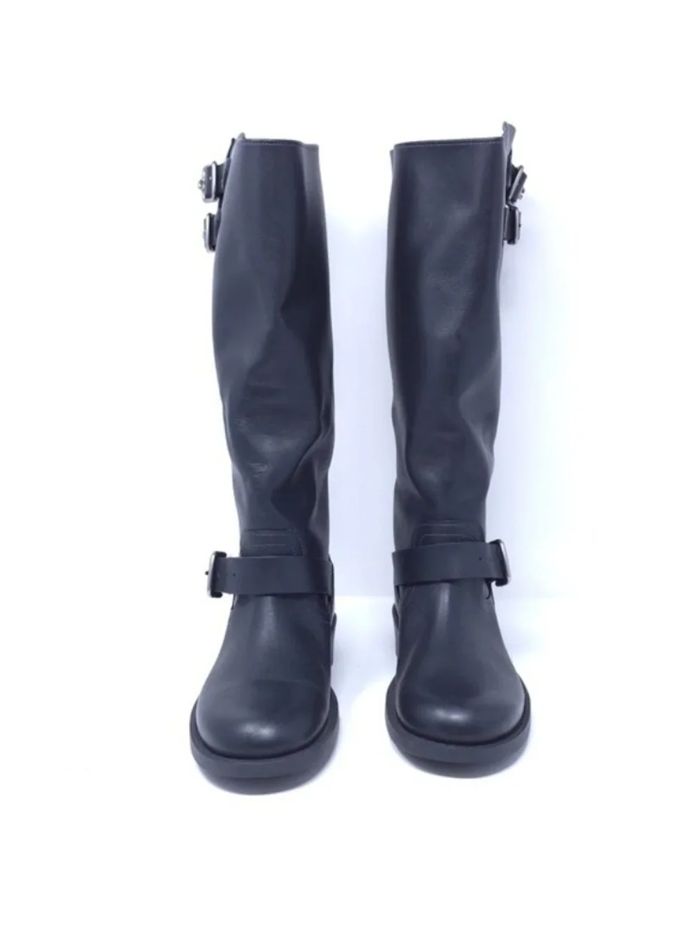 New COACH Daria Black Leather Moto Ankle Boots - Picture 3 of 9